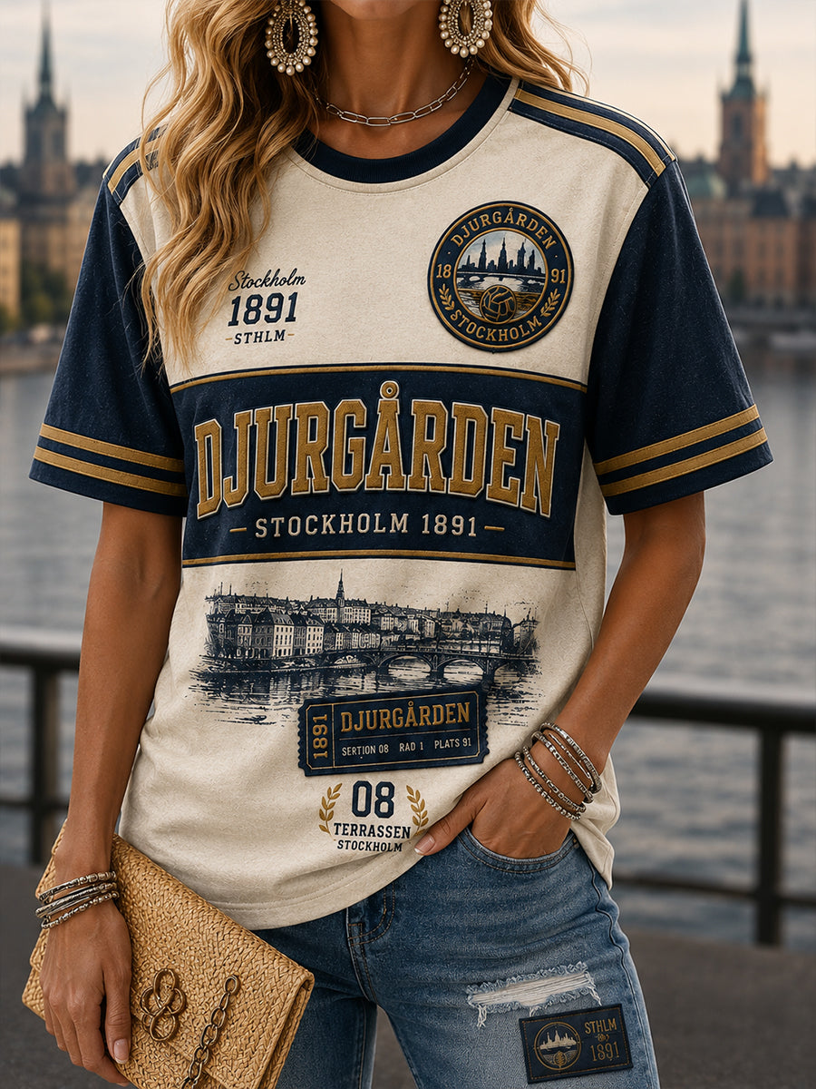 Damernas svenska fotboll Djurgården Fans älskare kortärmad t-shirt