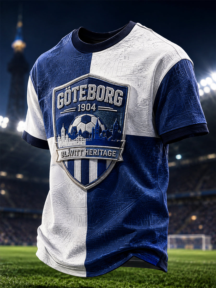 Mäns Retro IFK Göteborg Svenska Fotbollskärlskart T-Shirt