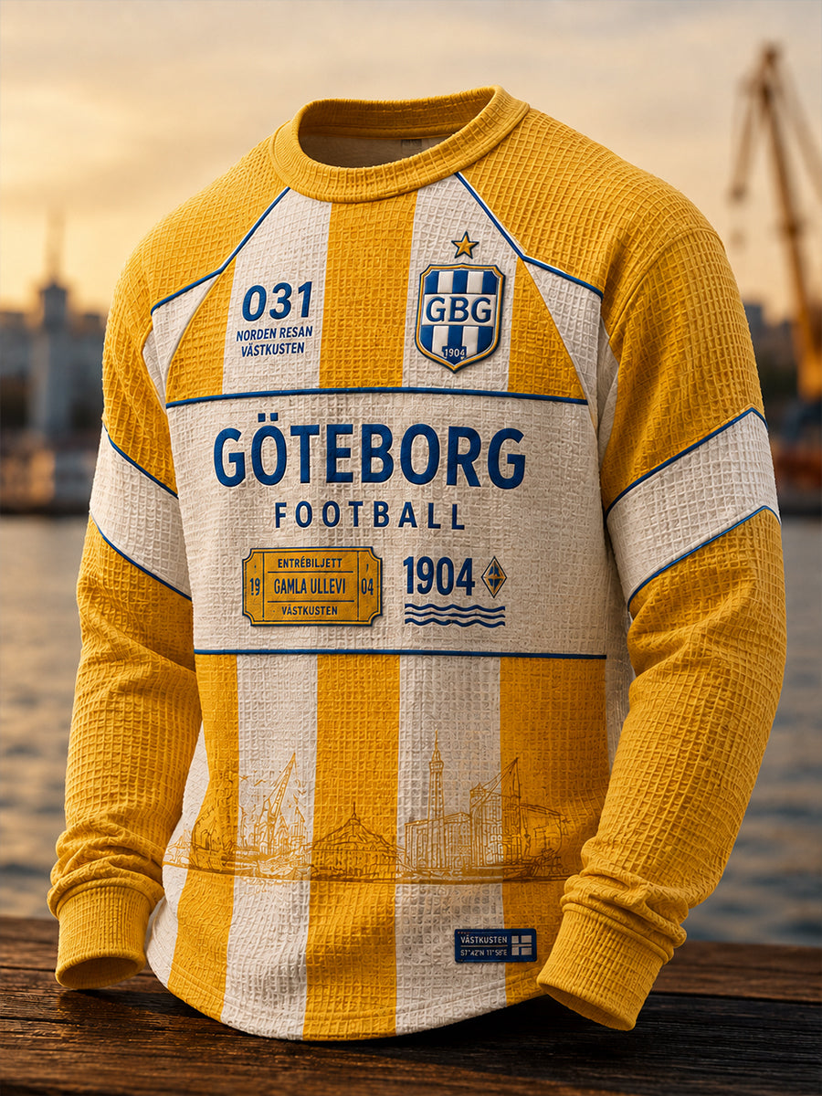 Mäns svensk fotboll IFK Göteborg Fans Lover Waffle Lång ärm T-shirt