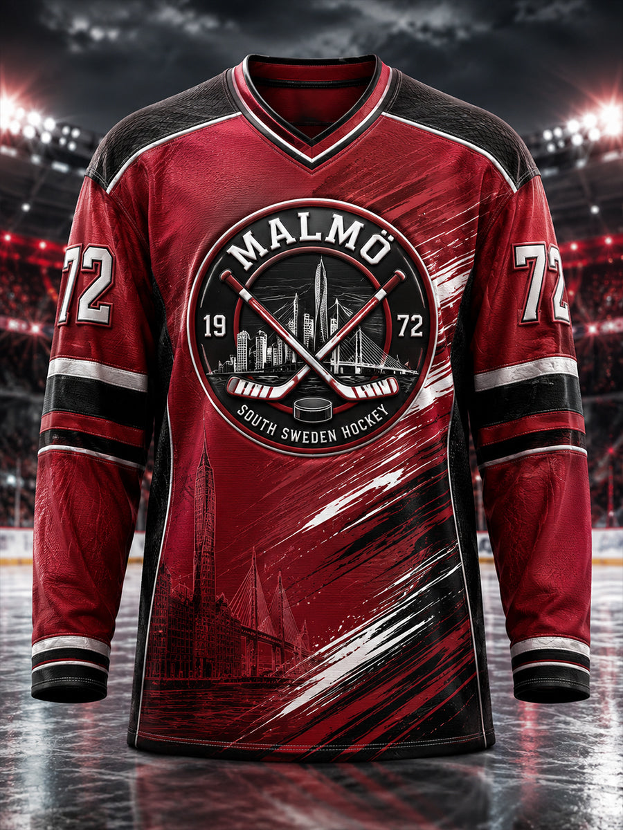 Herrarnas svenska ishockeytröja Malmö Redhawks Fans Lover Våffeltröja med lång ärm