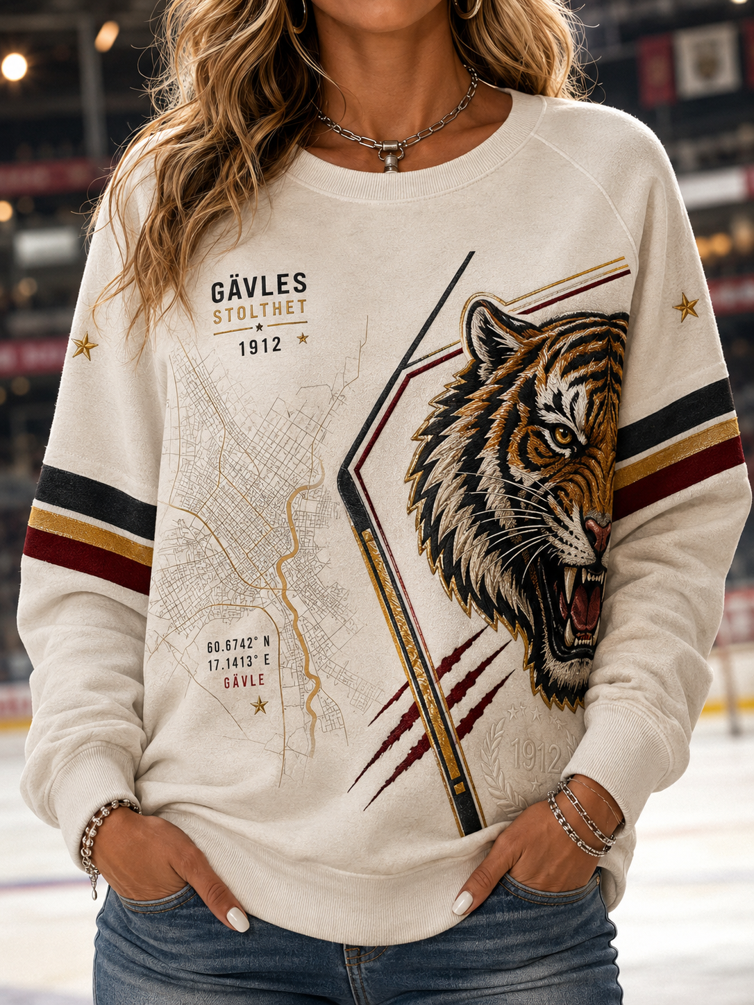 Kvinnors svenska hockeyteam Brynäs Om Raglan Slem Sweatshirt