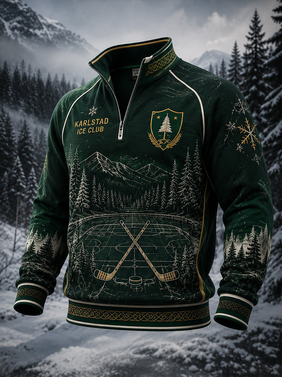 Herrarnas svenska ishockeytröja Färjestad BK Waffle långärmad t-shirt för fans och älskare