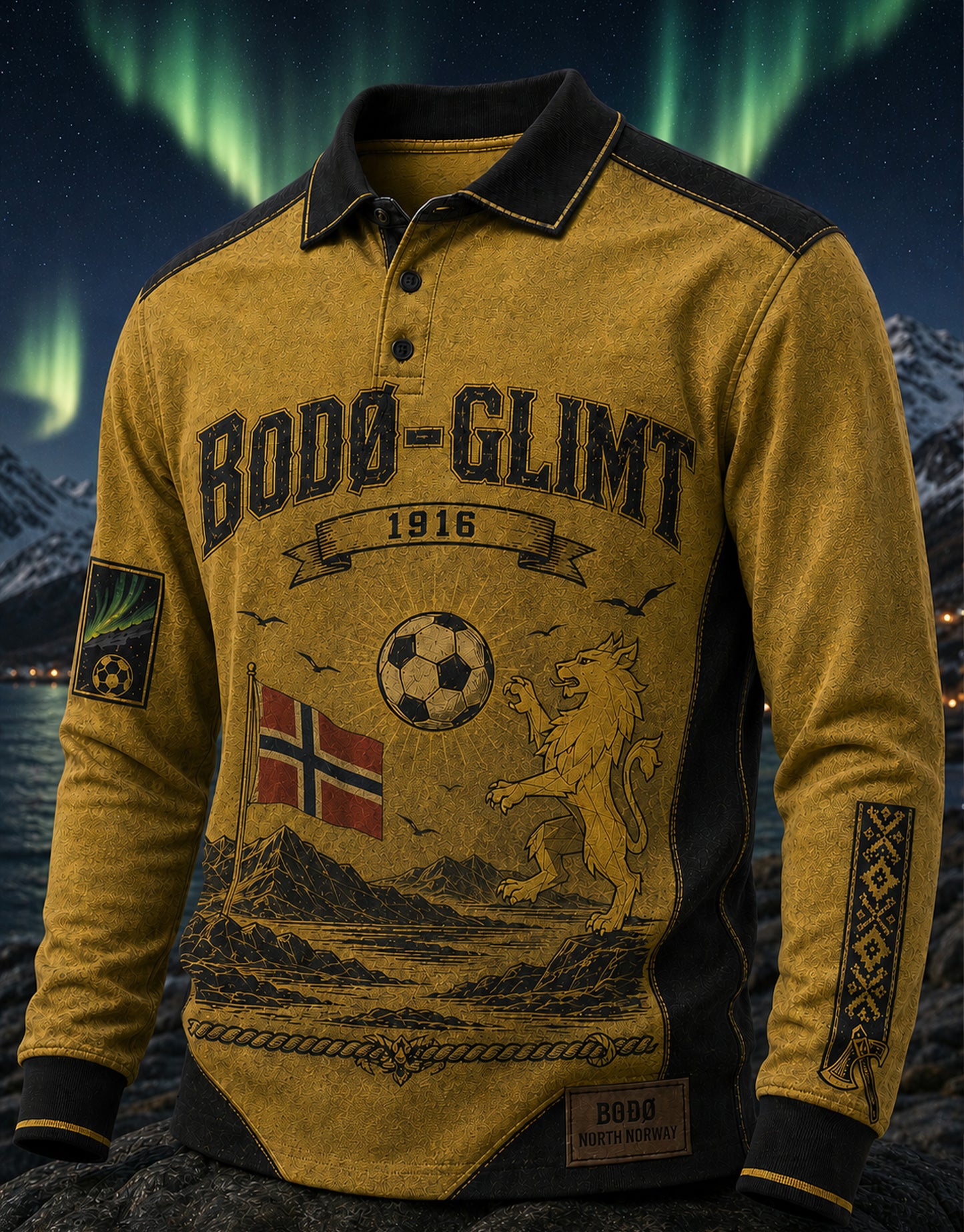 Norges fotball Bodø/Glimt langærme Polo-skjort