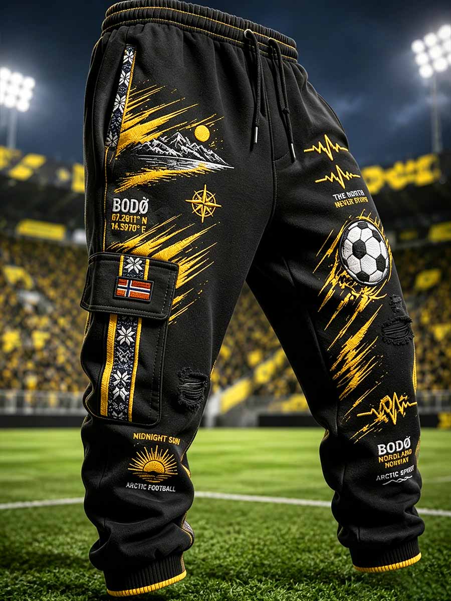 Menns Bodø Glimt fotballlag trykte arbeidsbukser