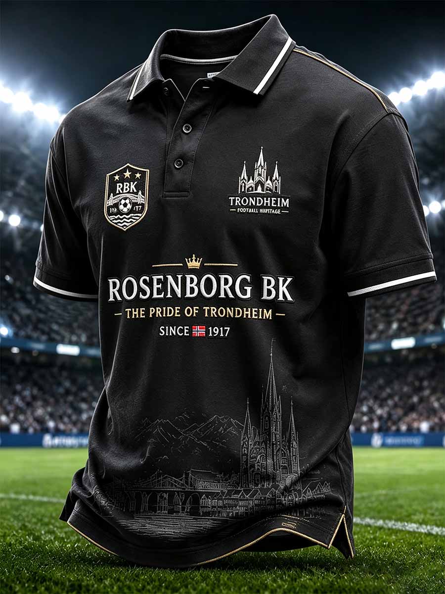 Menns Retro RBK fotballlag Grafisk utskrift Polo skjorte