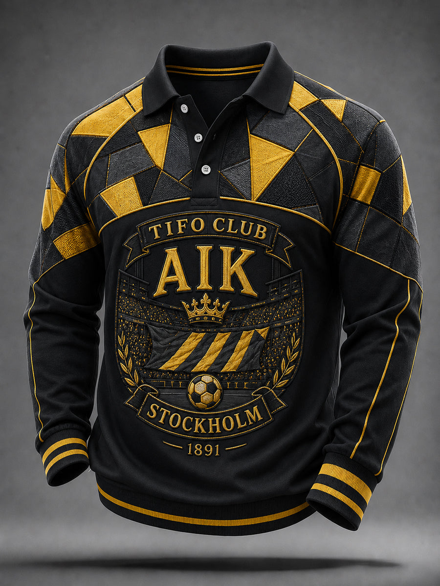 Herrpolo från AIK i svart och guld, 1891