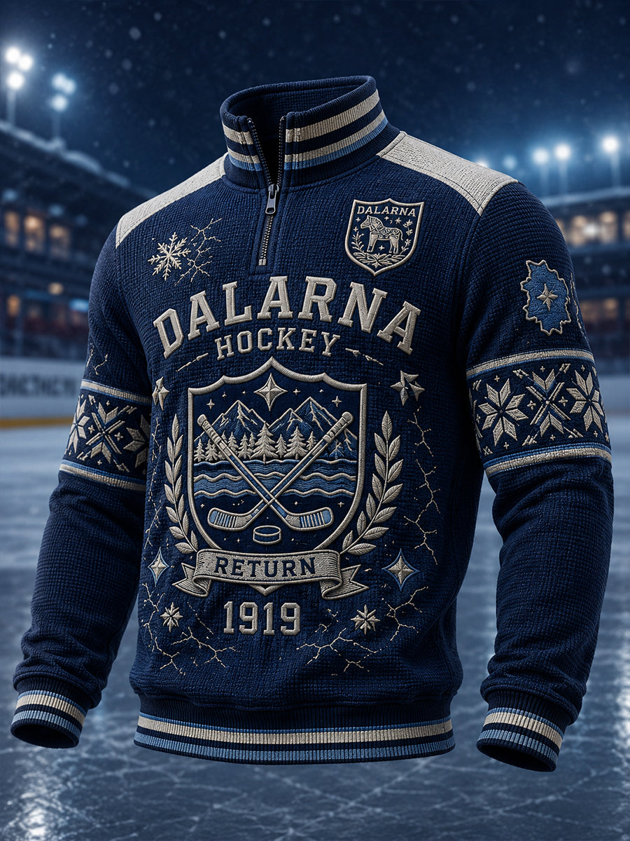 Herrligan avsnittet Svensk ishockey Leksands IF Fans Älskare Våffeltröja med lång ärm