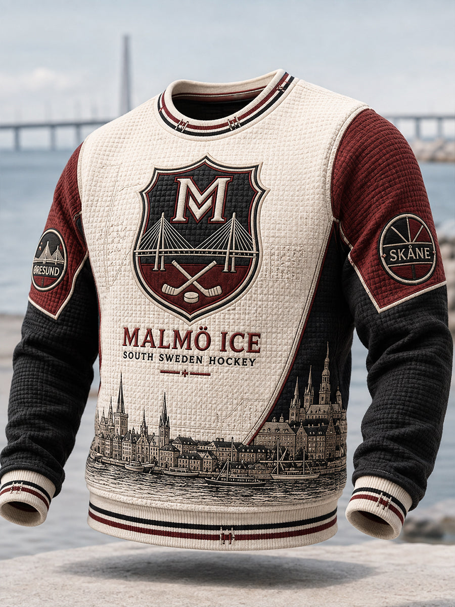 Herrarnas svenska ishockeytröja Malmö Redhawks – favorit för waffelmönstrade långärmade tröjor