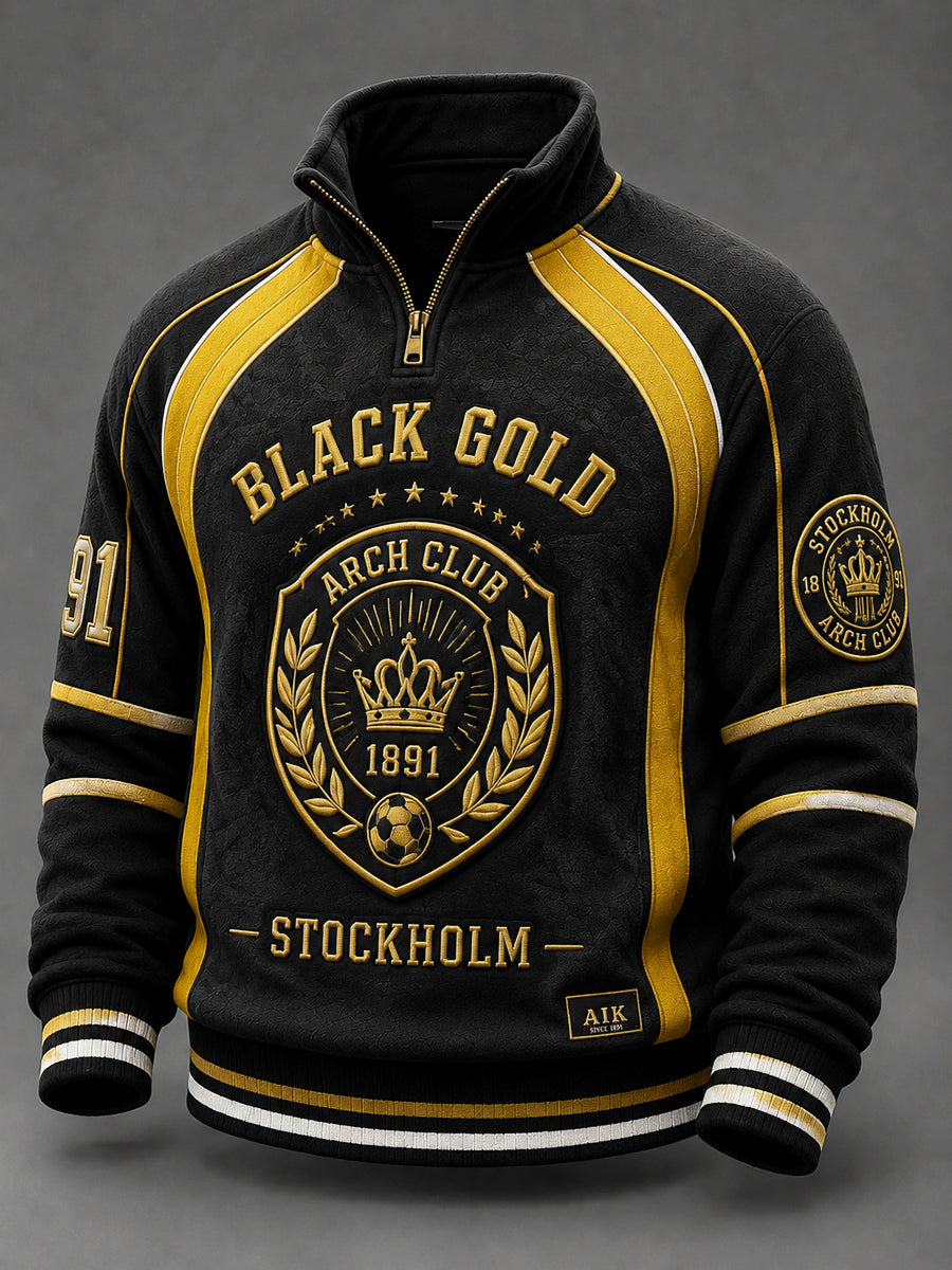 Herrarnas AIK-sweatshirt i svart och guld för supportrar