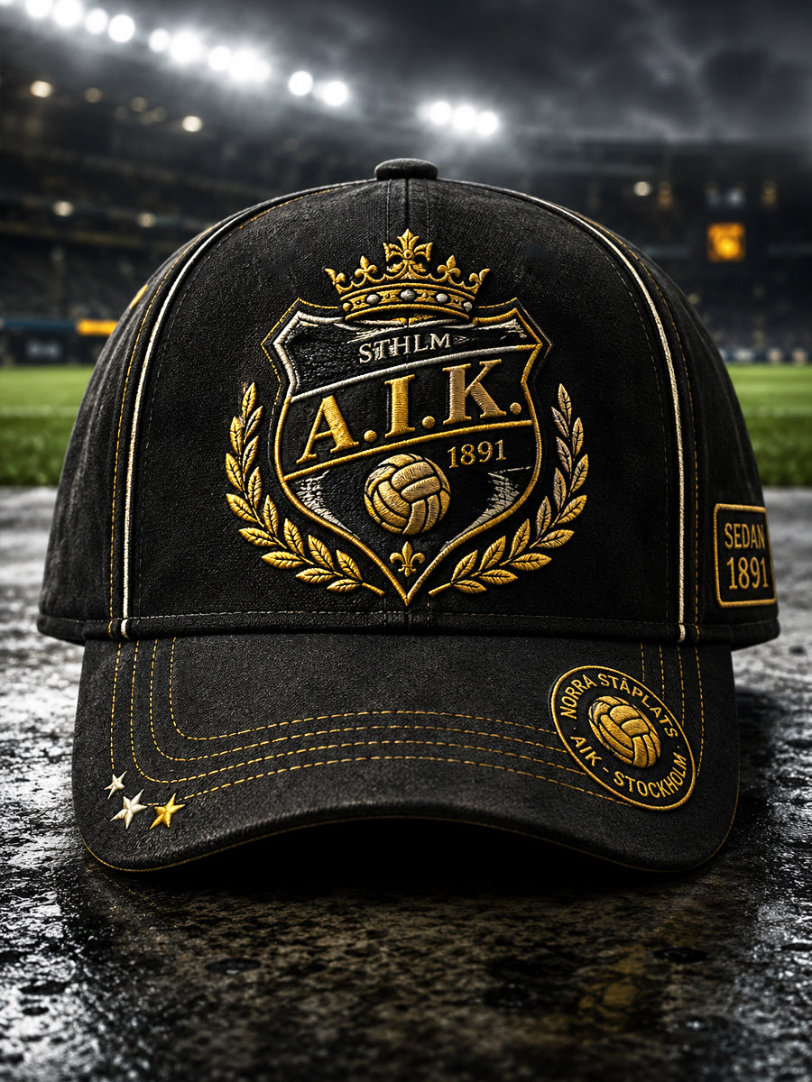 AIK Svart & Guld 1891 Fotboll Basebollkepsar