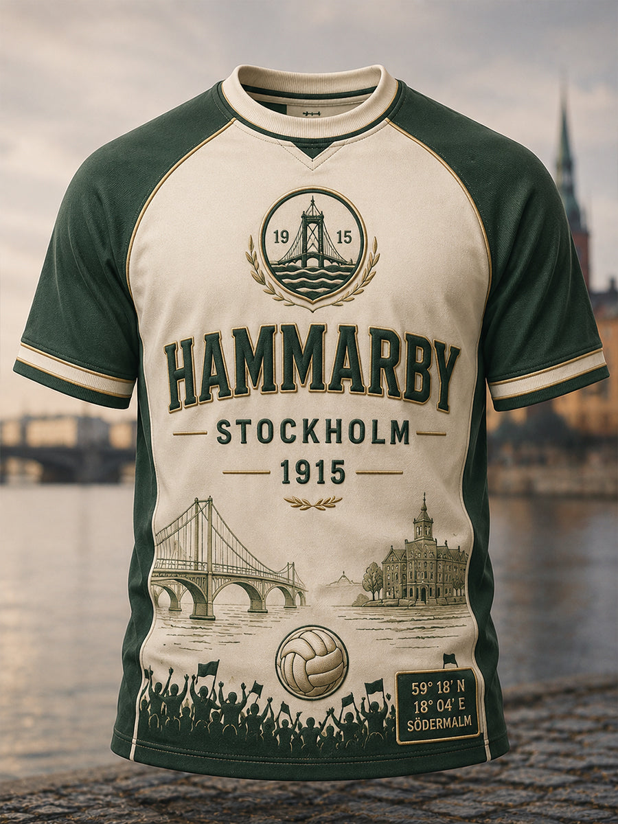 Herrtröja i svensk fotboll – favorit för Hammarby-supportrar, kortärmad t-shirt