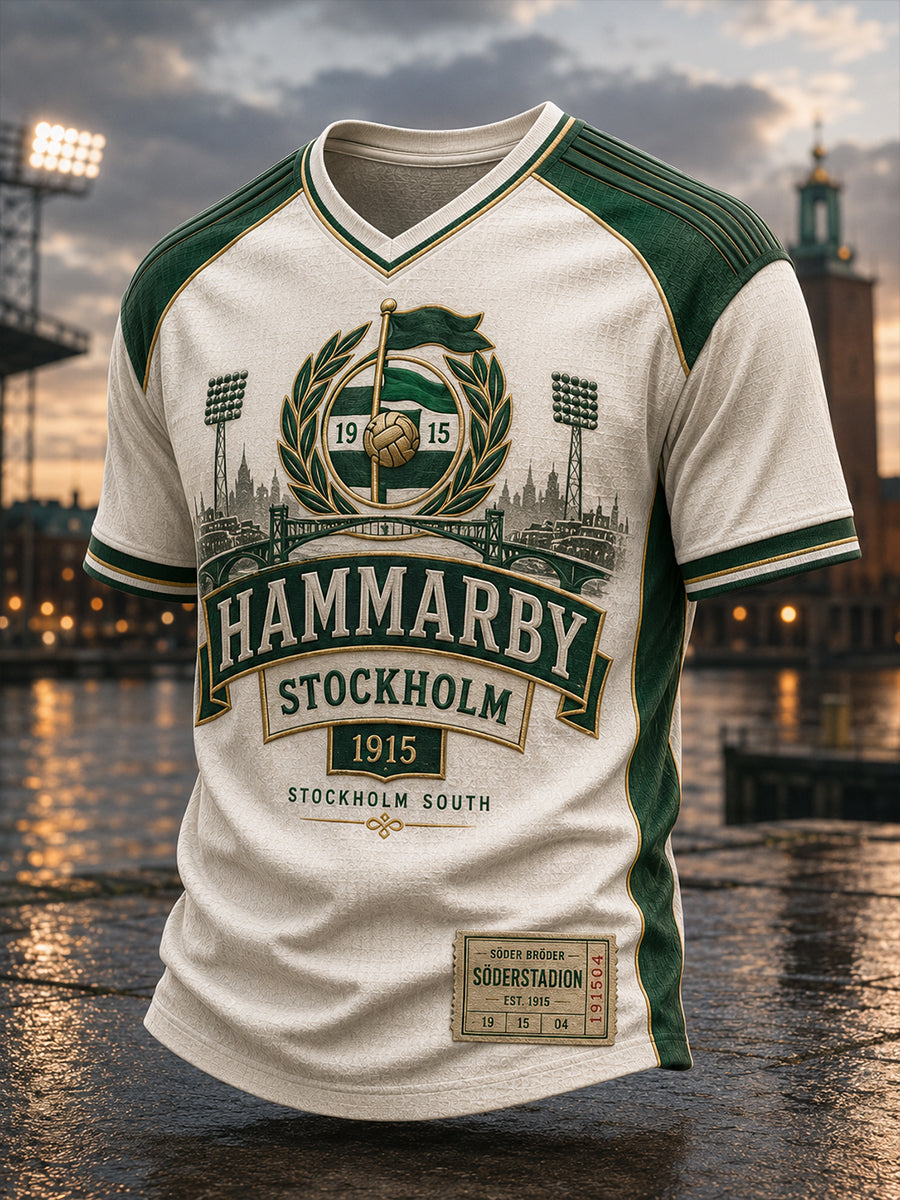 Herrarnas svenska fotboll Hammarby Fans älskare V-ringad t-shirt