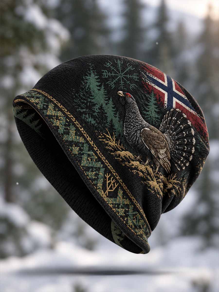 Unisex-hue med vintagemønster inspirert av den tradisjonelle jaktperioden
