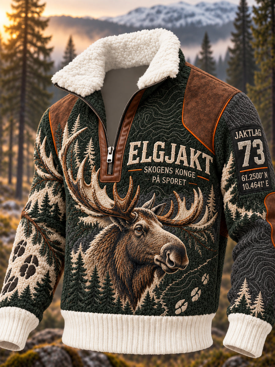 Menens jakt sesong Kultur Casual Furkrage Zip-Up Hoodie.