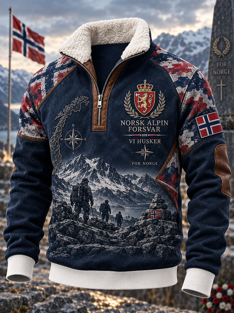 Menns norsk militær minnepolotrøye