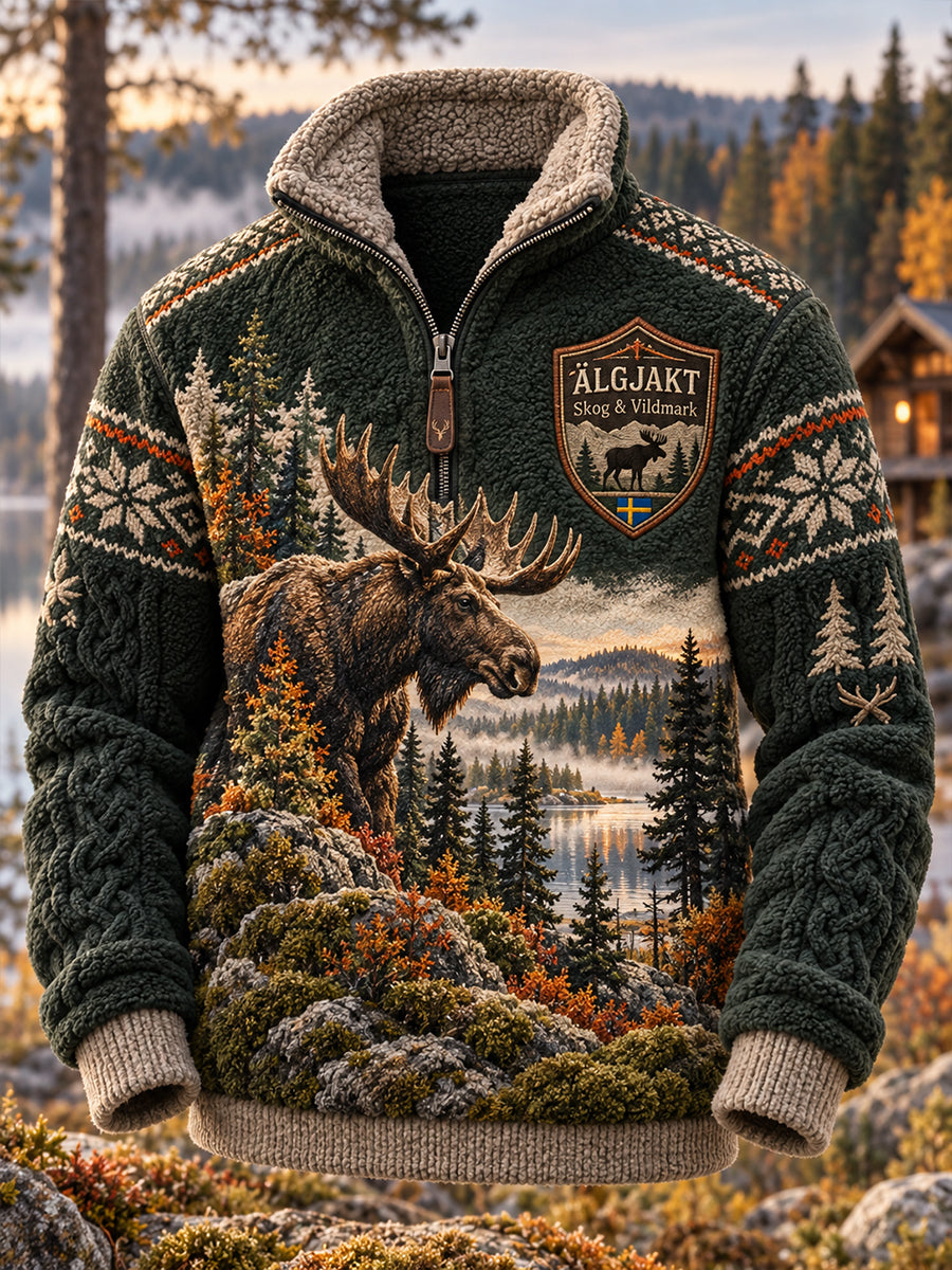 Mäns svenska jaktsäsong Fleece-Lined Stand-Collar Sweatshirt