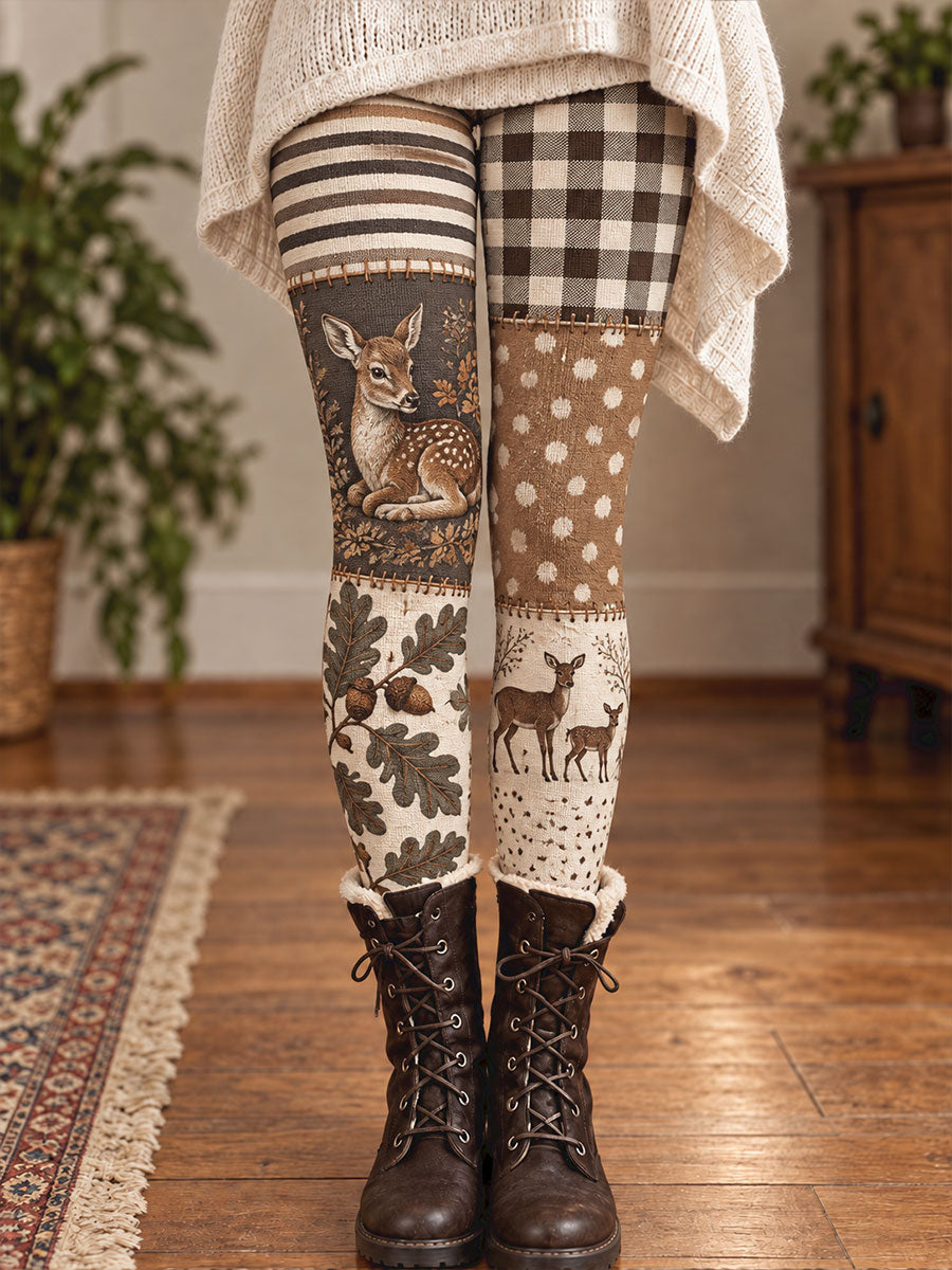 Kvinnor fall / Vinter djur Floral konst tryckt Leggings