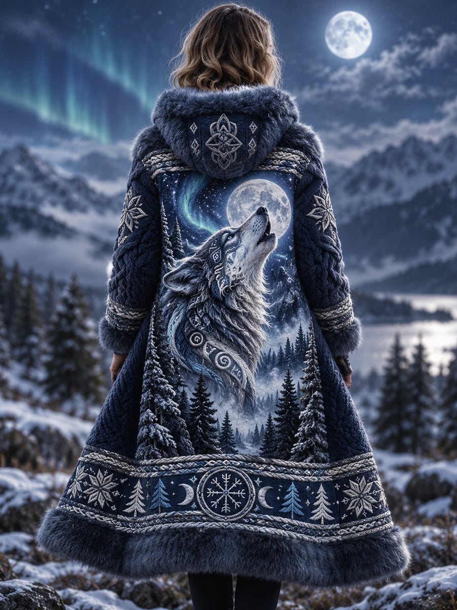 Dams jacka i nordiskt djurdesign, flanell