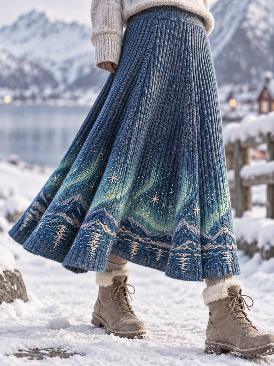 Kvinnors Classic Nordic Aurora A-Line Kjole