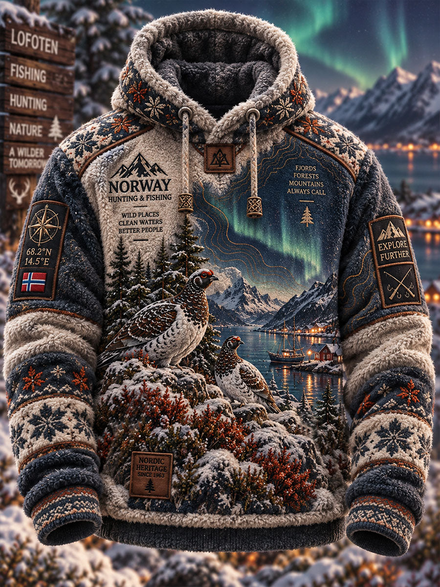 Menns norske jakt sesong Rype Skriv ut Hoodie.