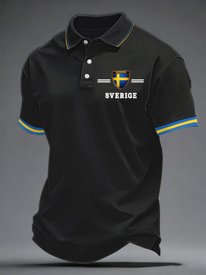 Herrkonsttryck på svenska avslappnad topp