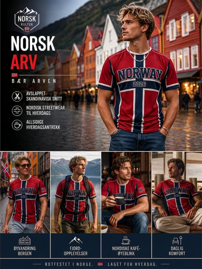 Herre Norge Fotball Fritids Sportsklær Unisex T-skjorte