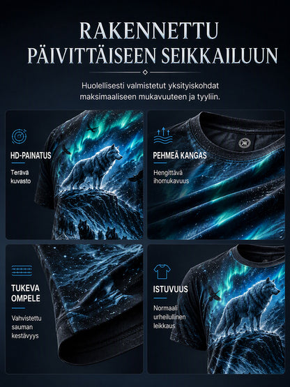 Miesten suomalainen veteraani Sisu Element -taidetuloste T-paita