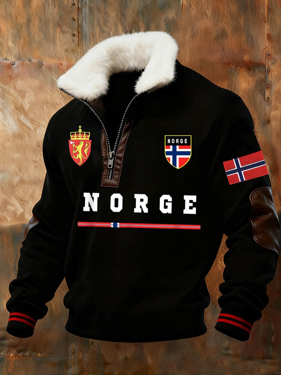 Menns retro norsk kunst utskrift uforstandig pelssnake