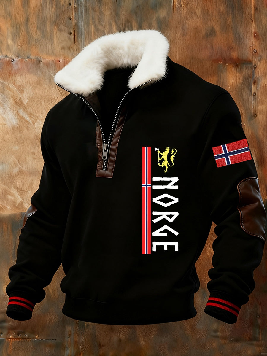 Menns retro norsk kunst utskrift uforstandig pelssnake