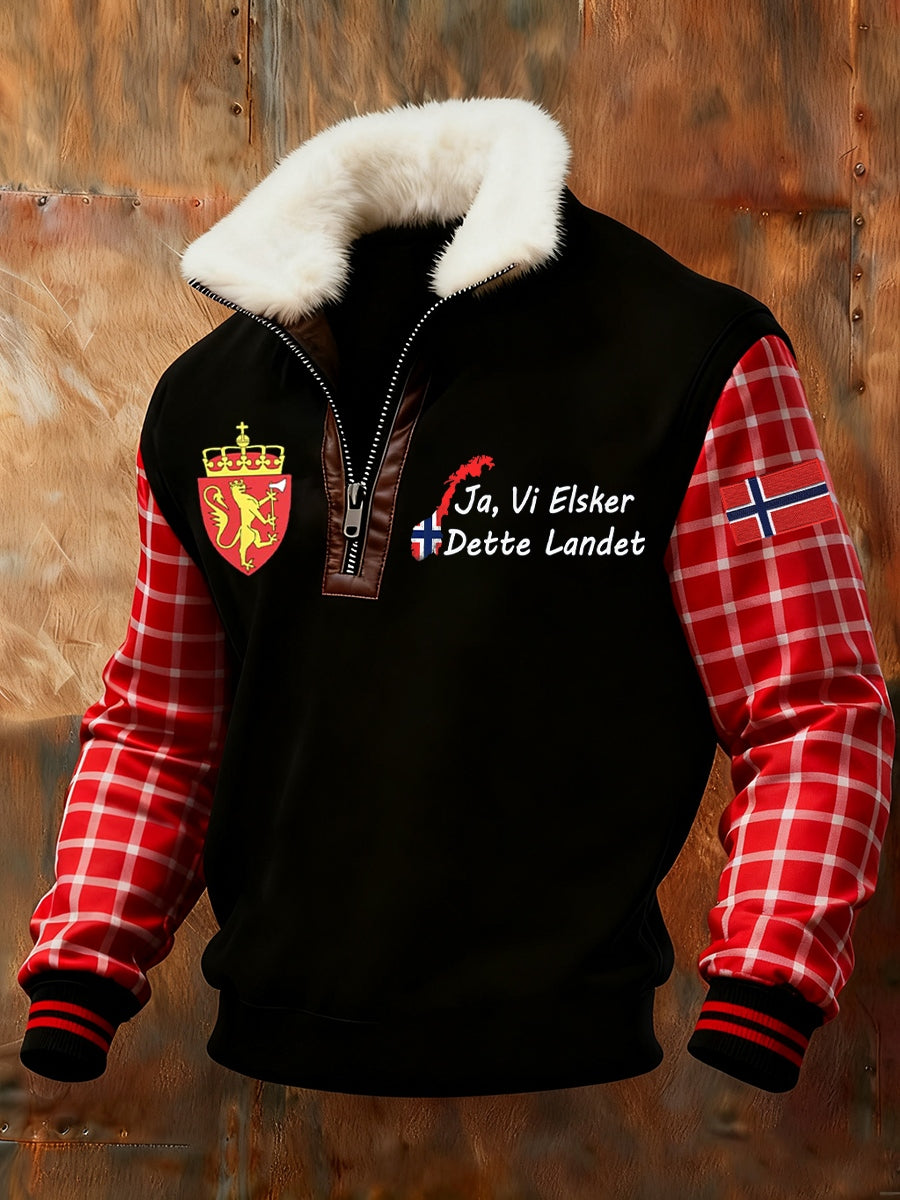 Menns retro norsk kunst utskrift uforstandig pelssnake