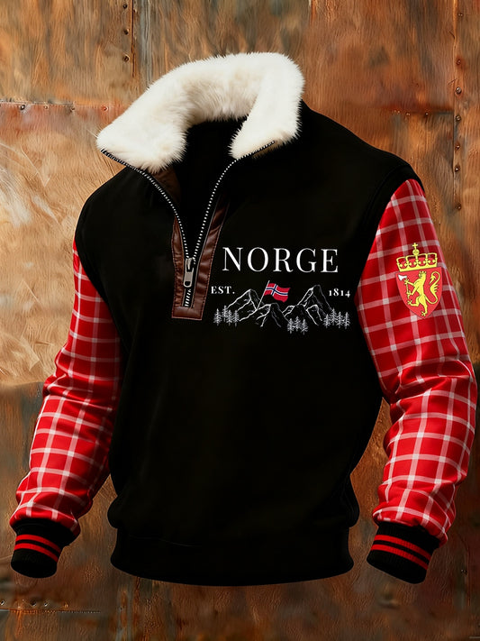 Menns retro norsk kunst utskrift uforstandig pelssnake