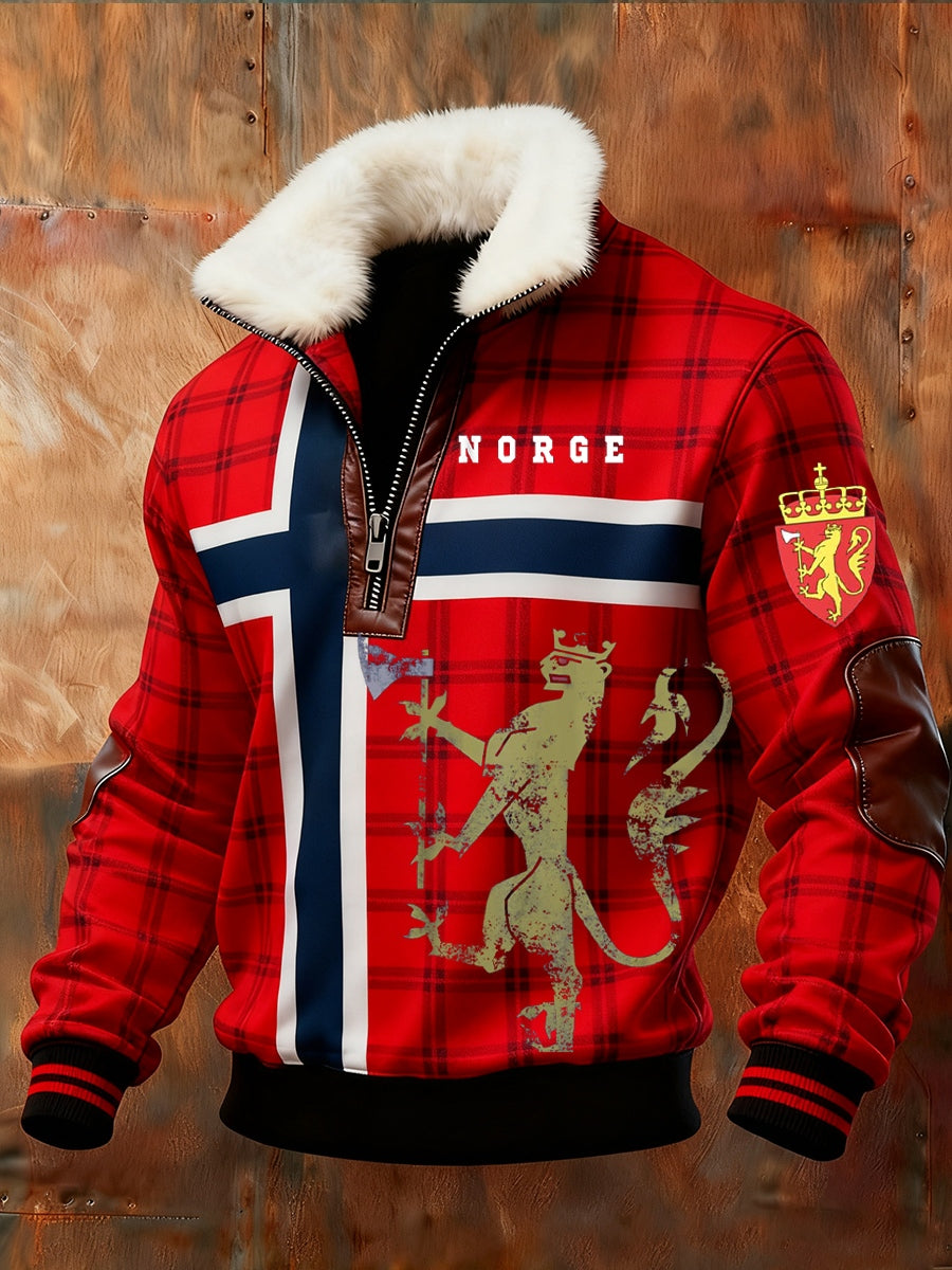 Menns retro norsk kunst utskrift uforstandig pelssnake