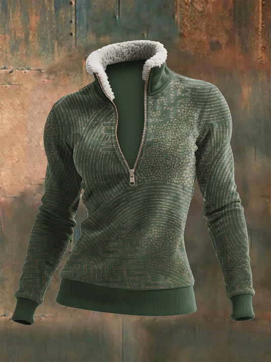 Damens vikinge Totem trykt med blikklår Lam, langærme øverst