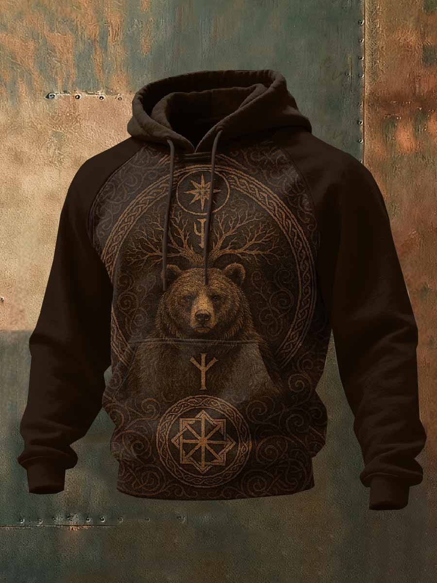 Män Vintage Viking Tryck Casual Sweatshirt