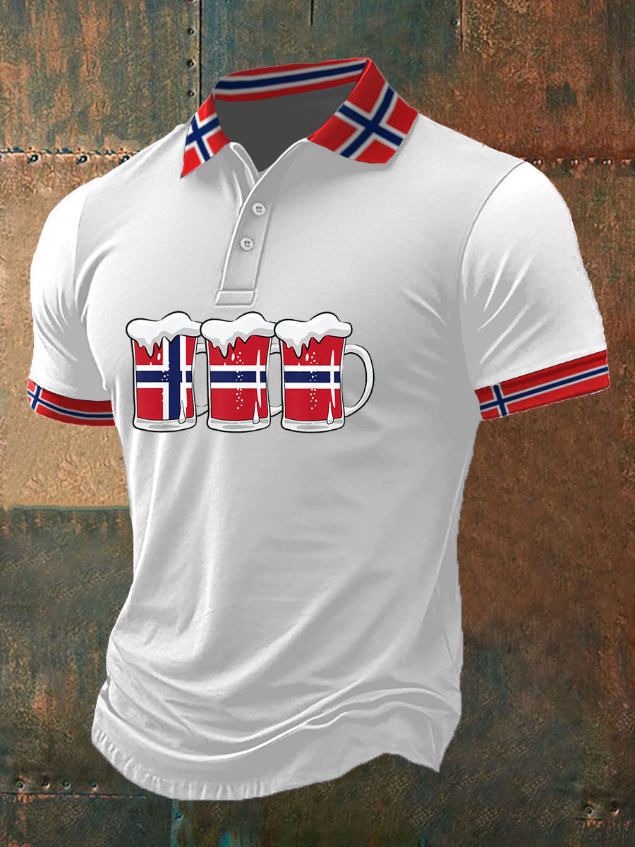 Norges trykt polo skjert