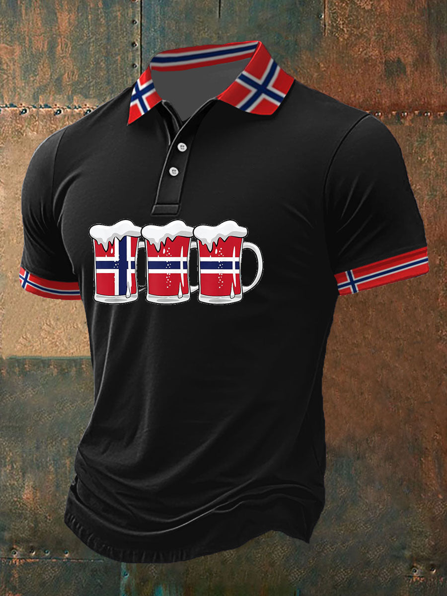 Norges trykt polo skjert