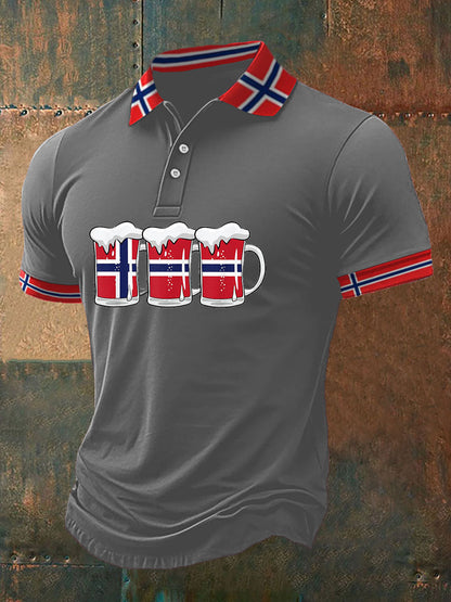 Norges trykt polo skjert