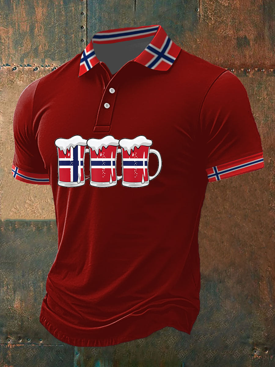 Norges trykt polo skjert