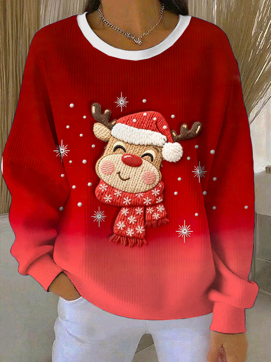 Kvinnes jule- reinsdyr søtt sweatshirt