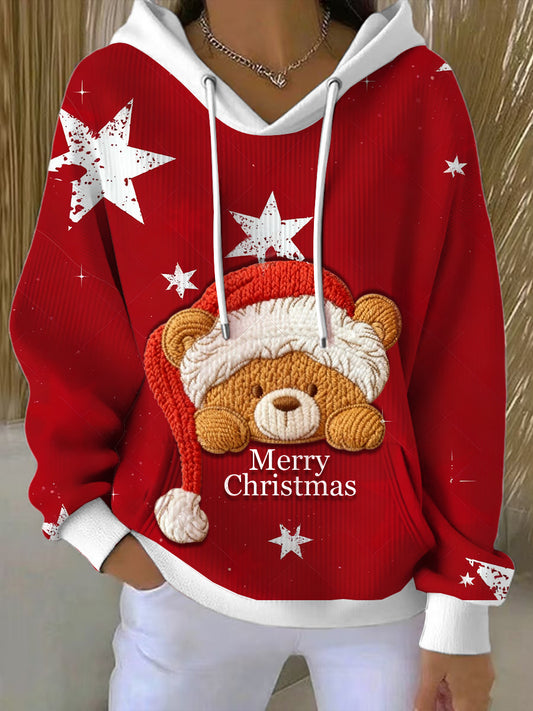 Kvinnes julebjørne med hoodede