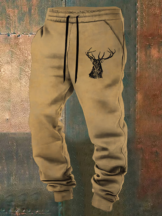 Menns Retro Western Print Løse Casual Buks