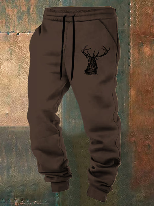 Menns Retro Western Print Løse Casual Buks