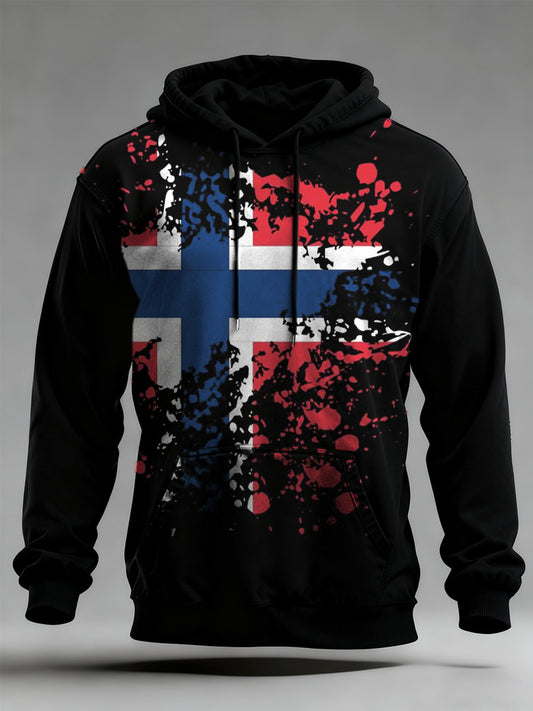 Norsk flagg for herrer Skriv ut langærmet gjee