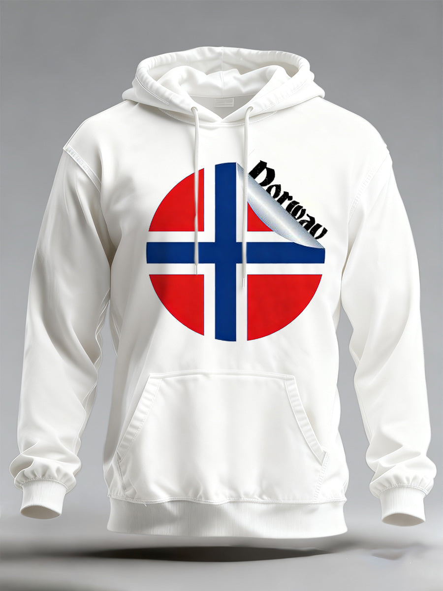 Norsk flagg for herrer Skriv ut langærmet gjee