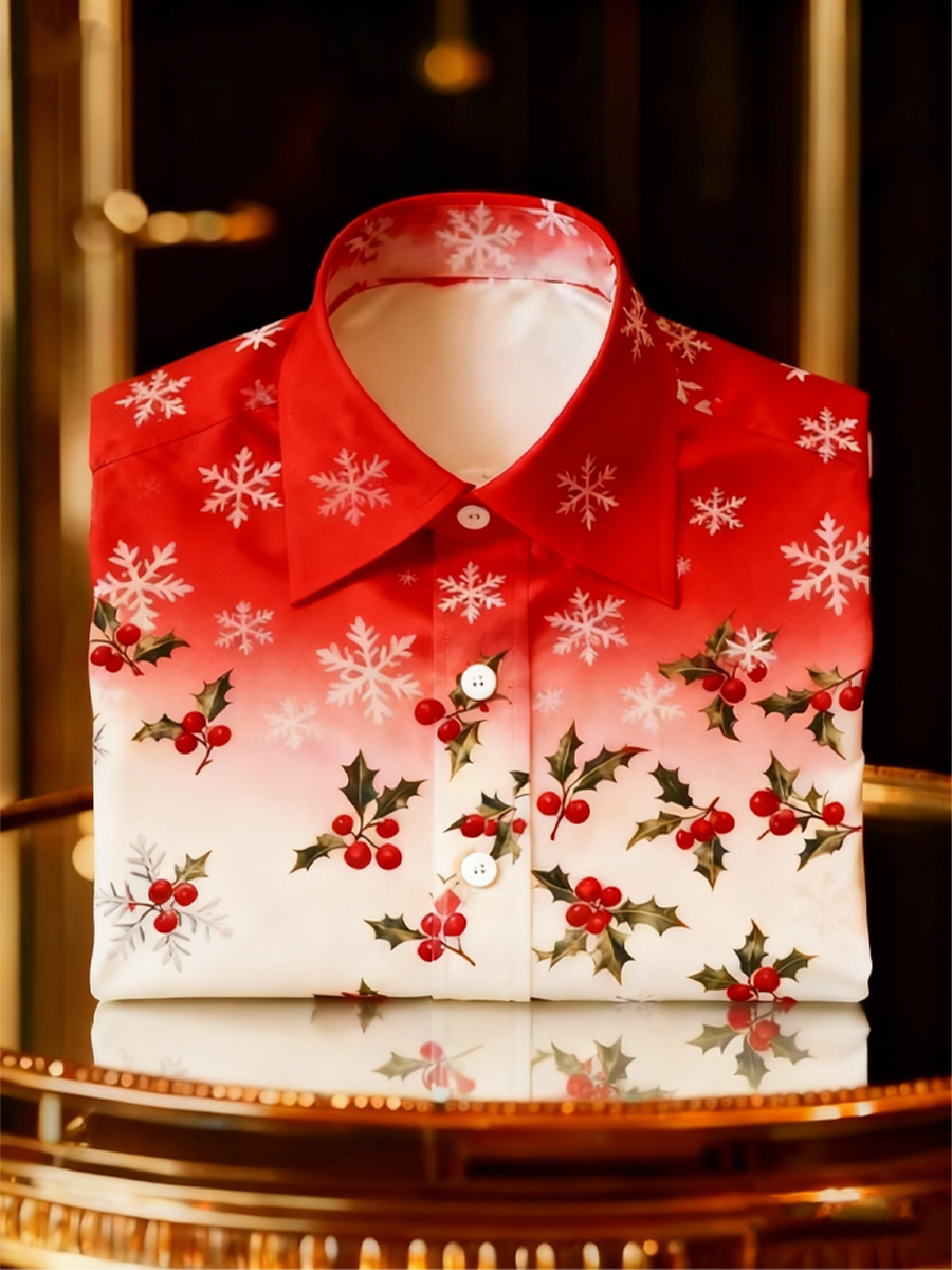 Trykt jul for herre Satin skjert