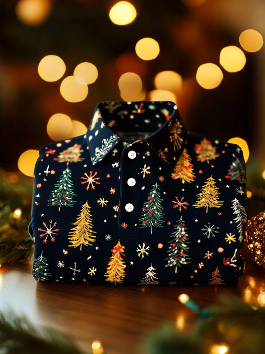 Trykt langærmetskjorte