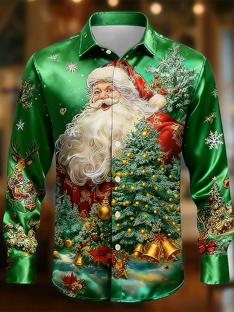 Trykt jul for herre Satin skjert