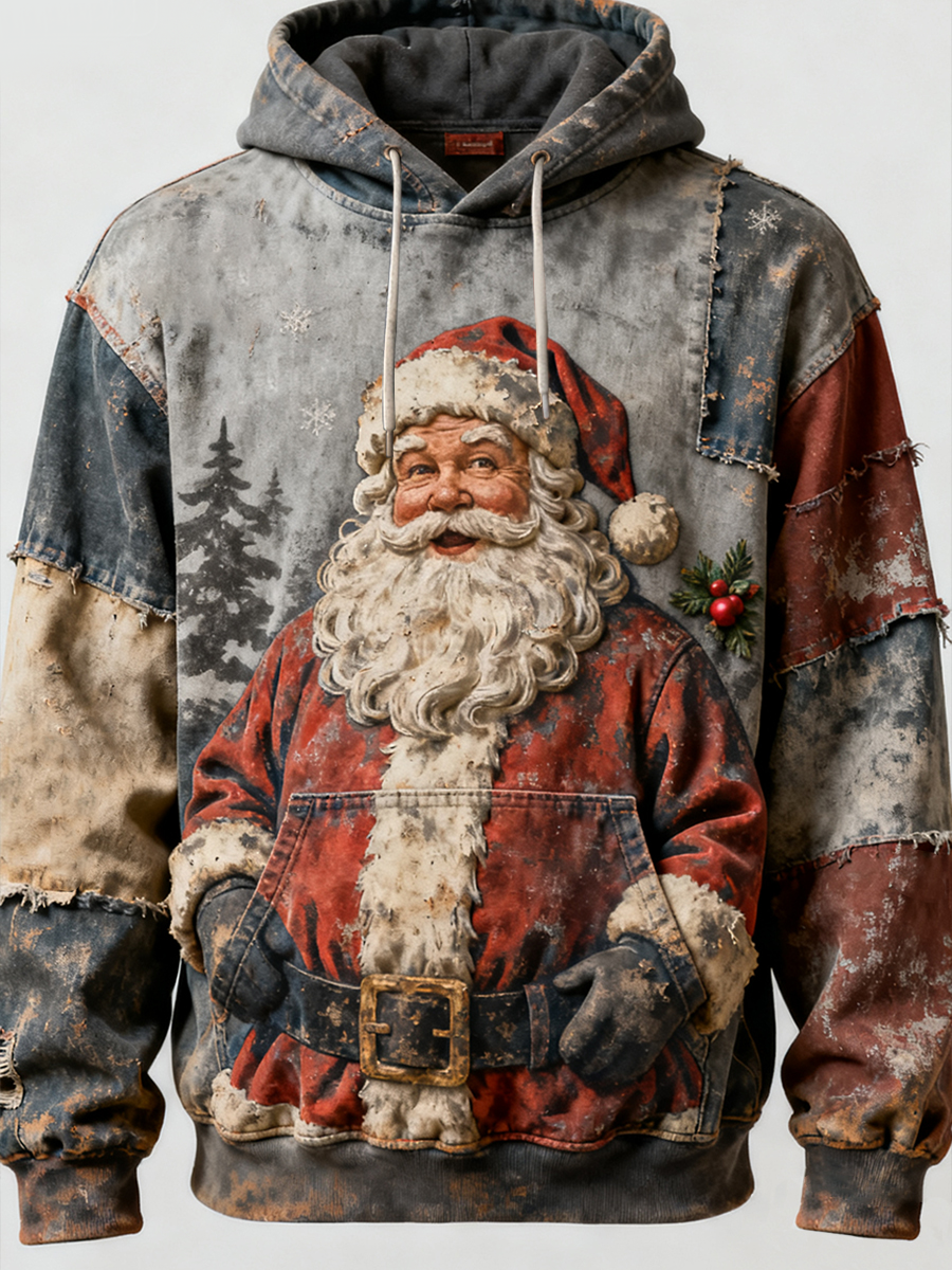 Menns juleutskrift Casual Hoodie Print