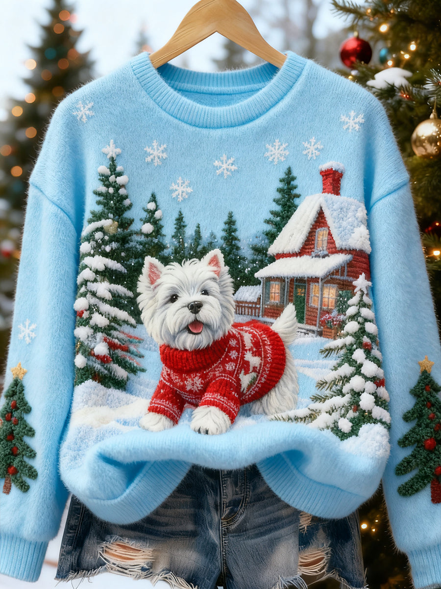 Kvinner Retro Dyre-julkunst Skriv ut Casual Flannel Topp