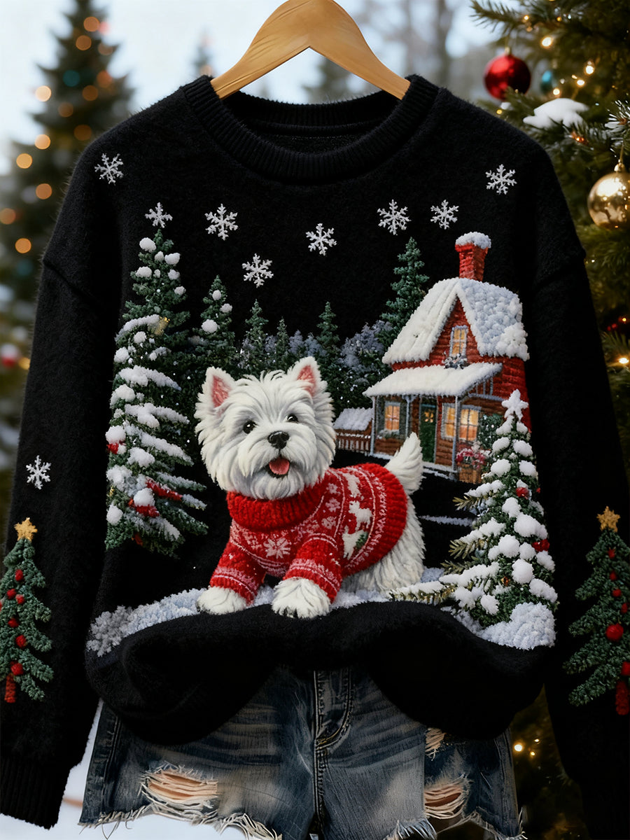 Kvinner Retro Dyre-julkunst Skriv ut Casual Flannel Topp